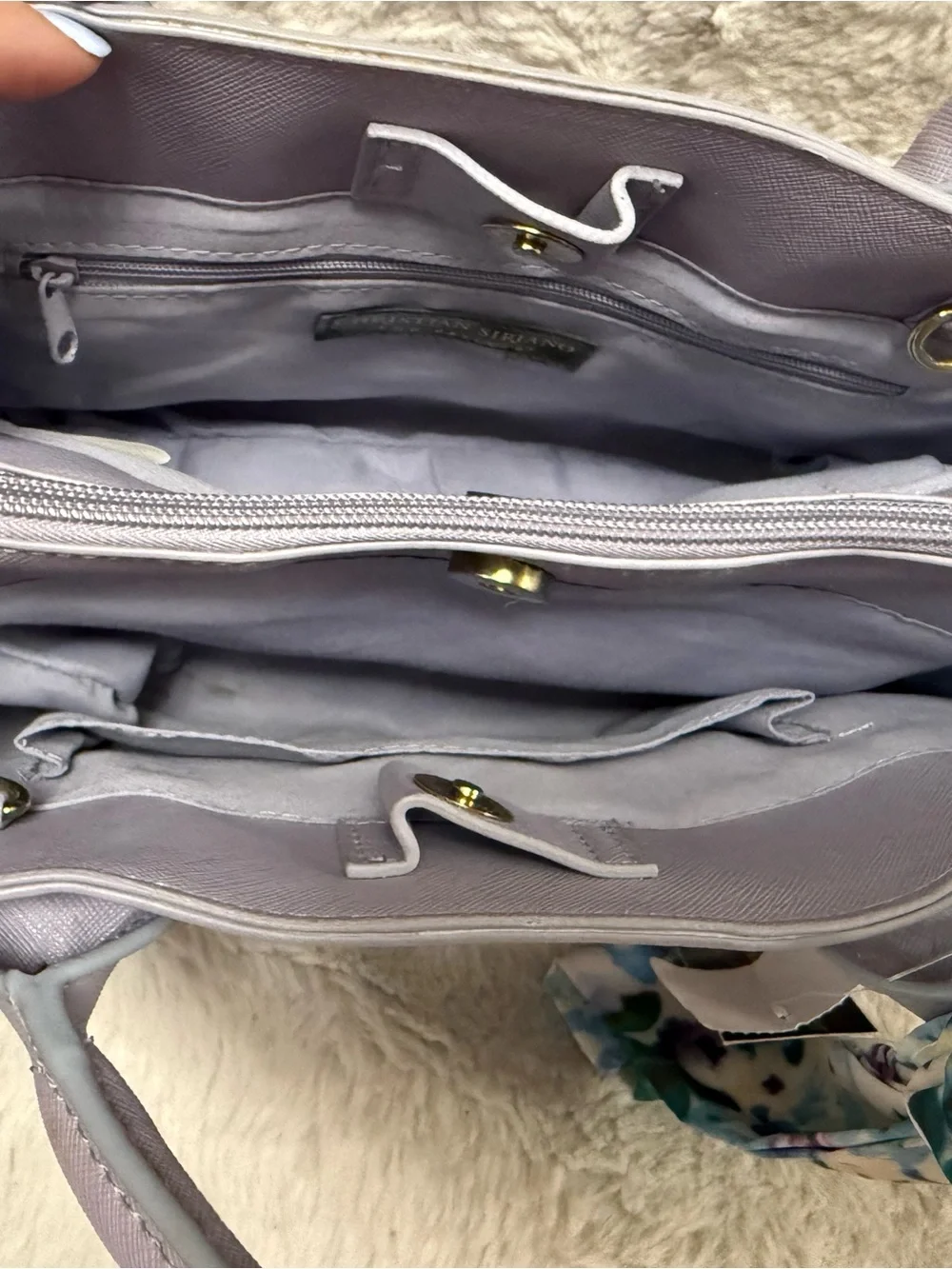 Christian Siriano Lavender Top-Handle Satchel